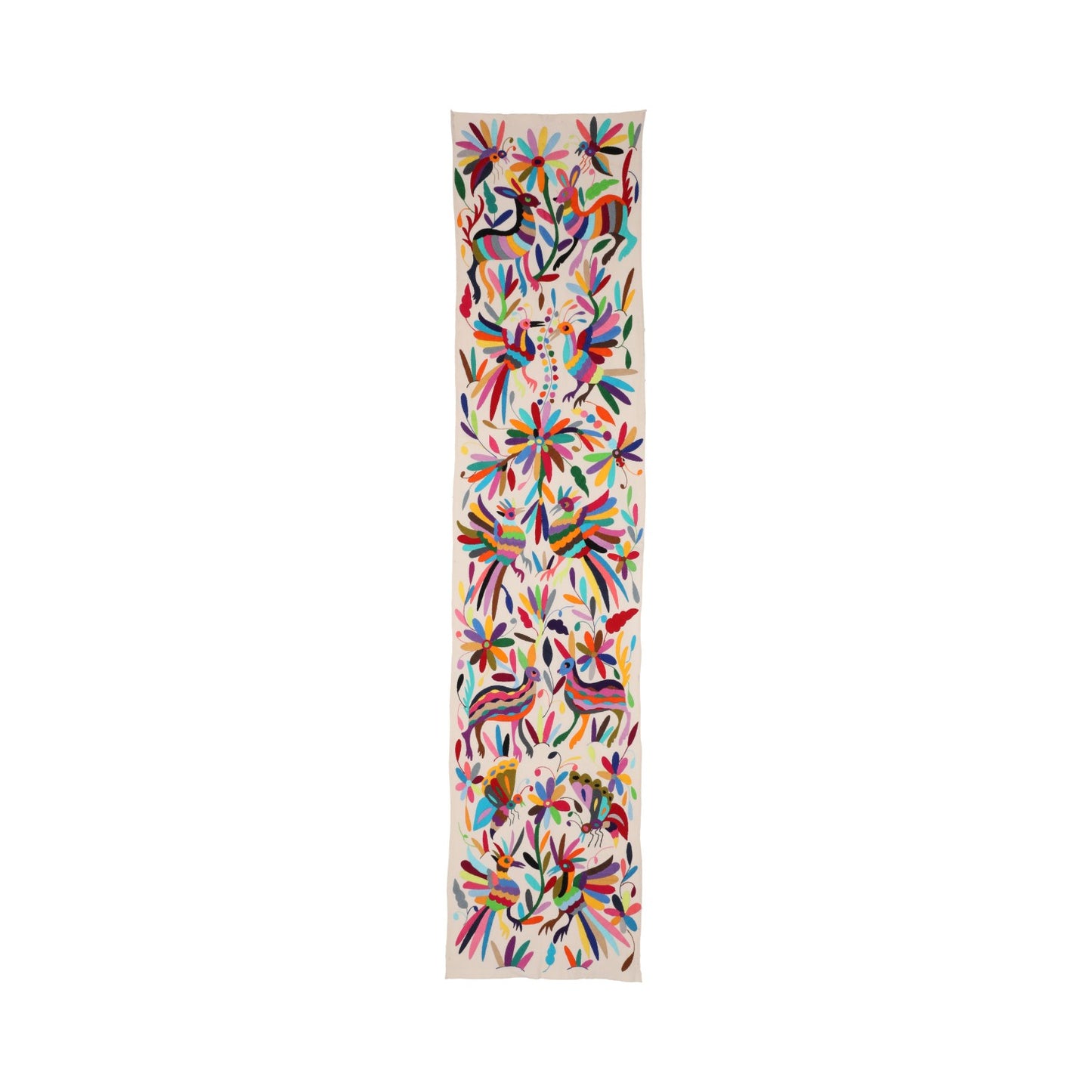 Traditional Tenango - Otomi Flora & Fauna-Inspired Table Runner
