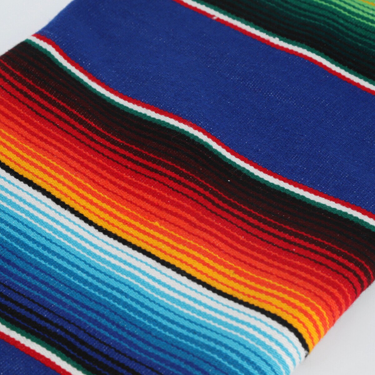 Blue striped Mexican sarape