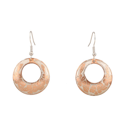 Round-shaped Copper and Silver Earrings