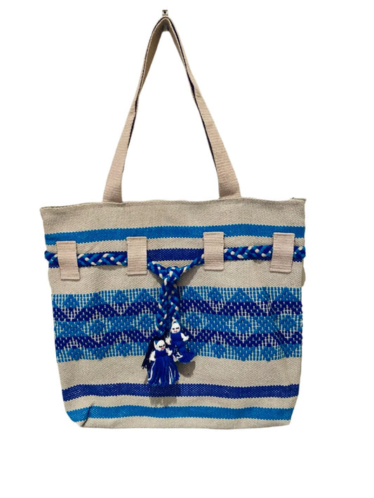 Handwoven Shoulder Bag - Royal & Sky Blue