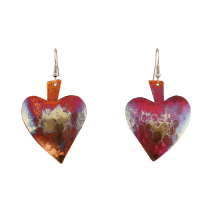 Heart-shaped Copper Earrings and Pendant Set