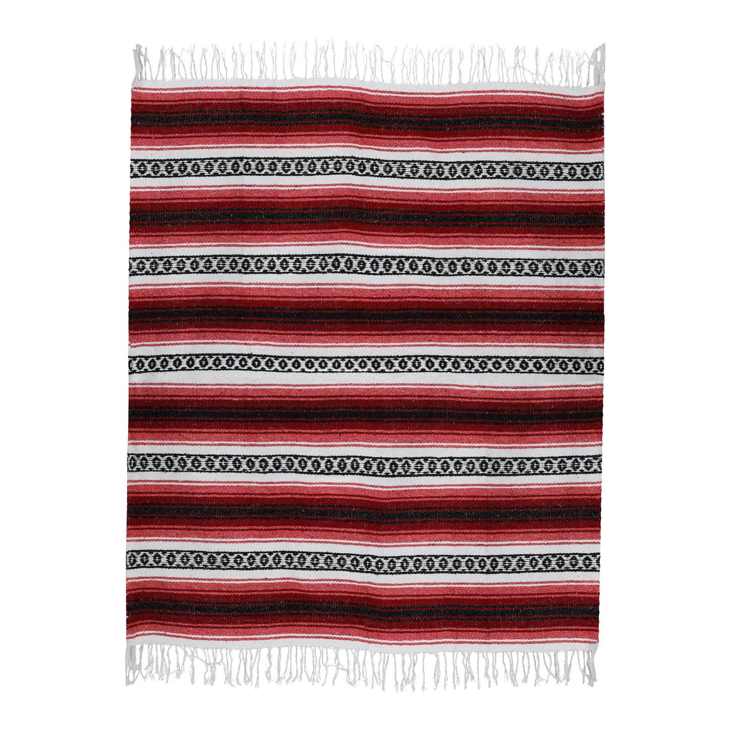 Vibrant Sarape Falsa in Bold Red and Black Design