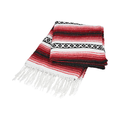 Vibrant Sarape Falsa in Bold Red and Black Design