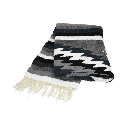 Elegant Black and Grey Sarape with Diamond Motif