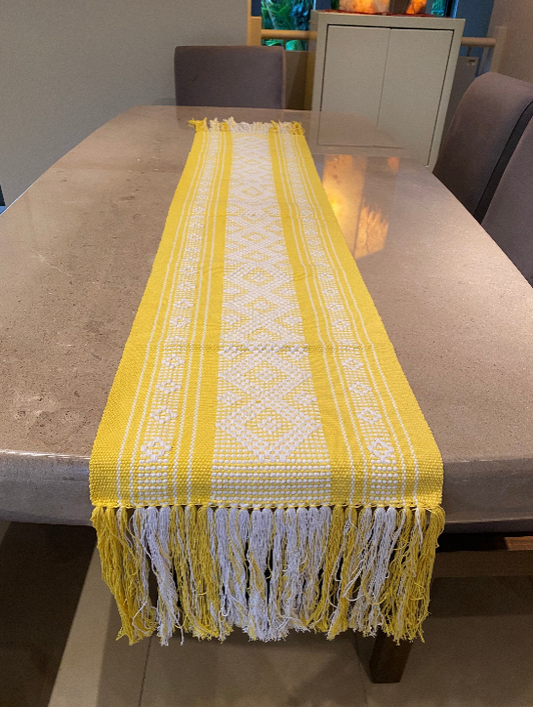 Handwoven Zapotec Table Runner - Yellow