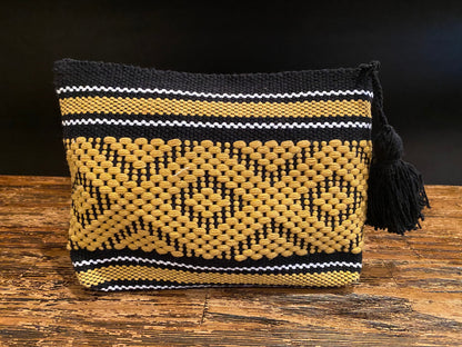 Black & Gold Zapotec Cosmetic & Toiletry Bag