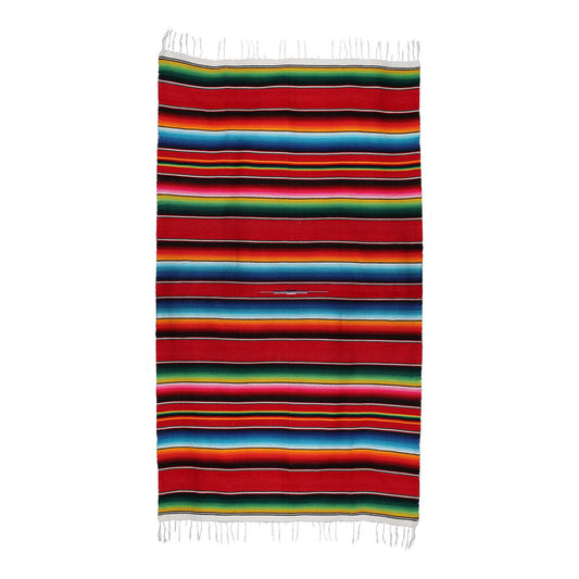 Red striped Mexican sarape