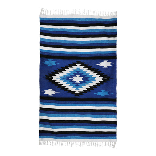 Blue Striped Sarape with Central Diamond