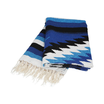 Blue Striped Sarape with Central Diamond