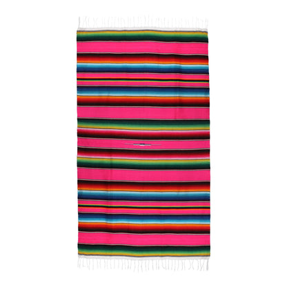 Pink striped Mexican sarape