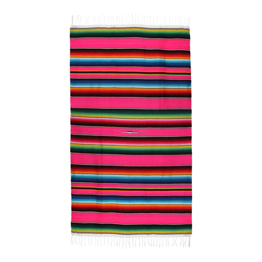 Pink striped Mexican sarape