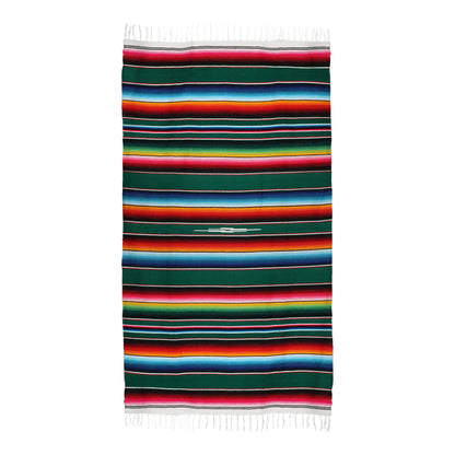 Green striped Mexican sarape