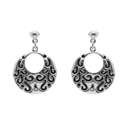 Rounded silver earrings