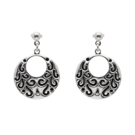 Rounded silver earrings