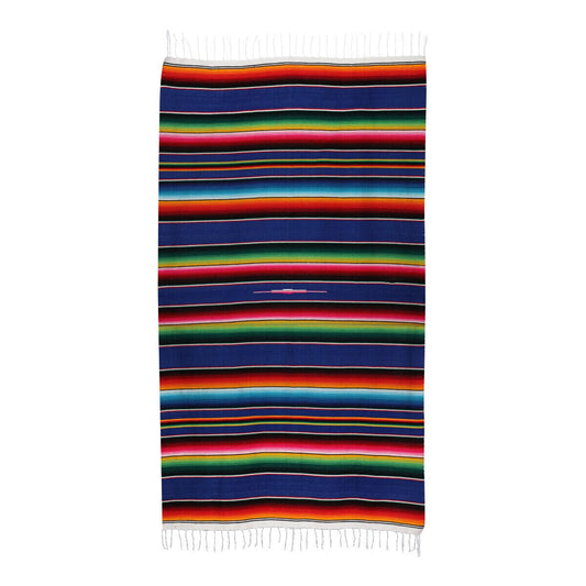 Blue striped Mexican sarape