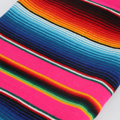 Pink striped Mexican sarape