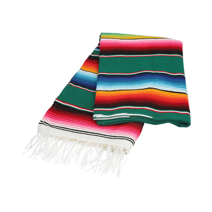 Green striped Mexican sarape