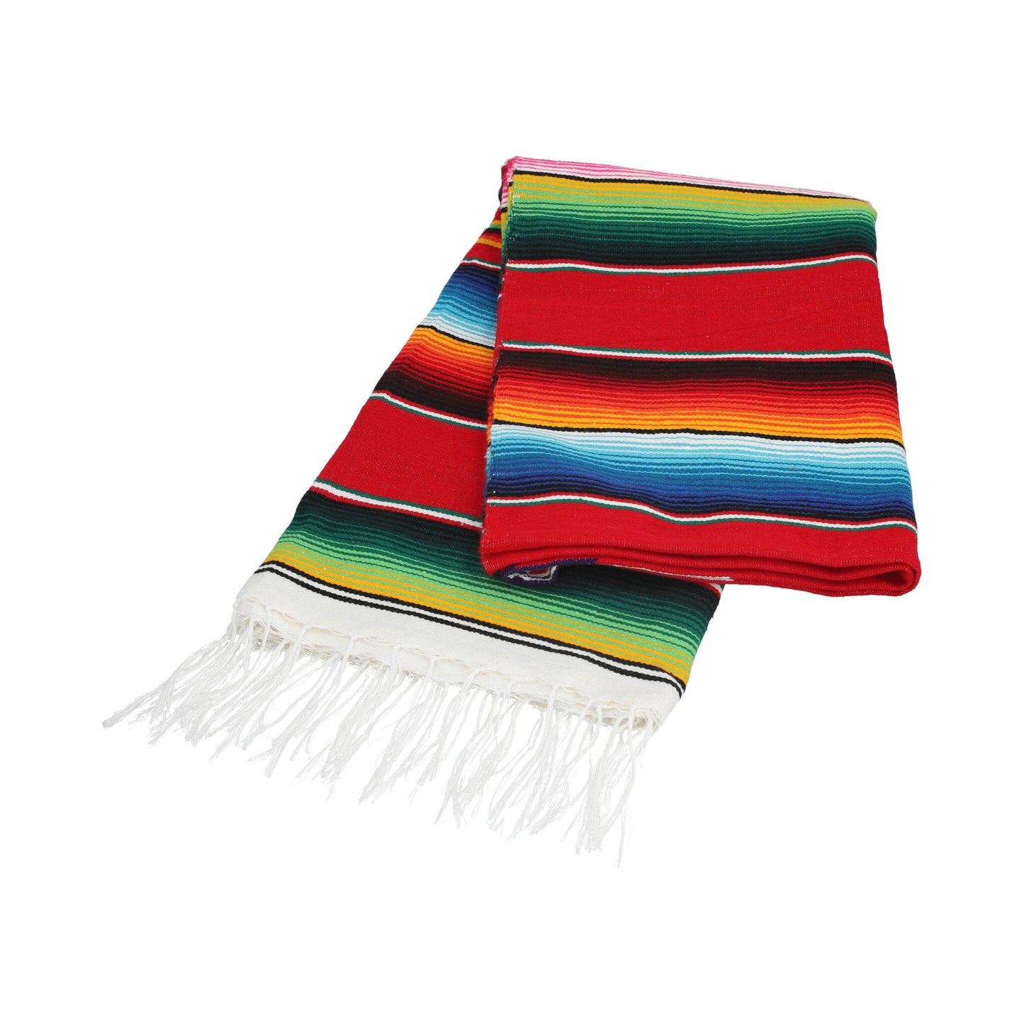 Red striped Mexican sarape