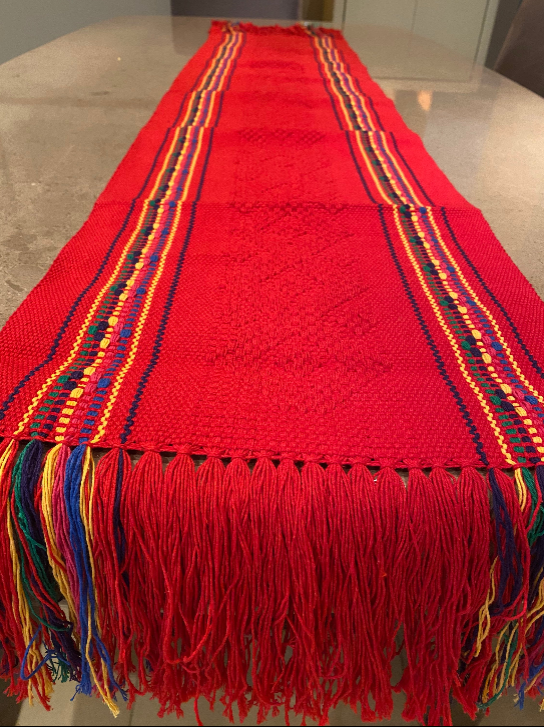 Handwoven Zapotec Table Runner - Red