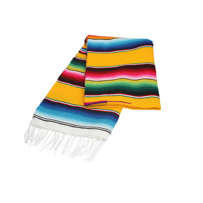 Yellow striped Mexican sarape